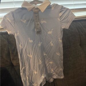 Little sleepies bunny romper easter outfit boy 3-6 months